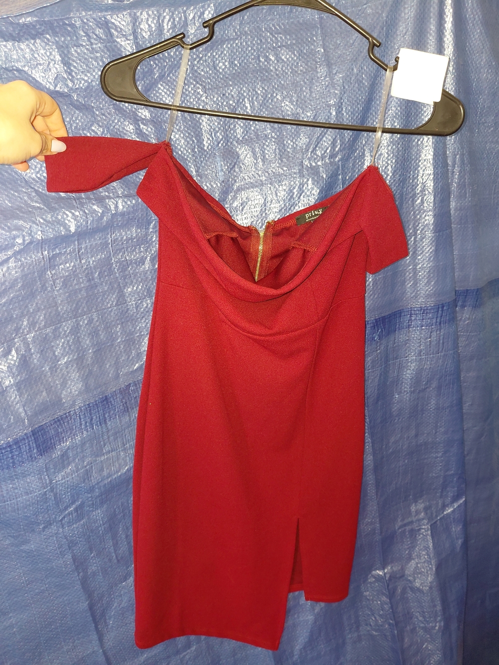 privy Red One-Shoulder Drape Cocktail Dress